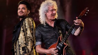 Adam Lambert, left, and Brian May from the band Queen perform at the 2019 Global Citizen Festival in Central Park on Saturday, Sept. 28, 2019, in New York.