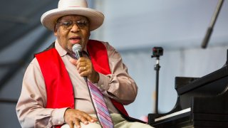 FILE - This April 28, 2019 file photo shows Ellis Marsalis during the New Orleans Jazz & Heritage Festival in New Orleans. (AP Photo/Sophia Germer, File)