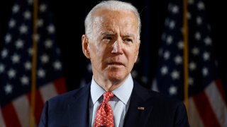In this March 12, 2020, file photo, Democratic presidential candidate former Vice President Joe Biden speaks about the coronavirus in Wilmington, De.