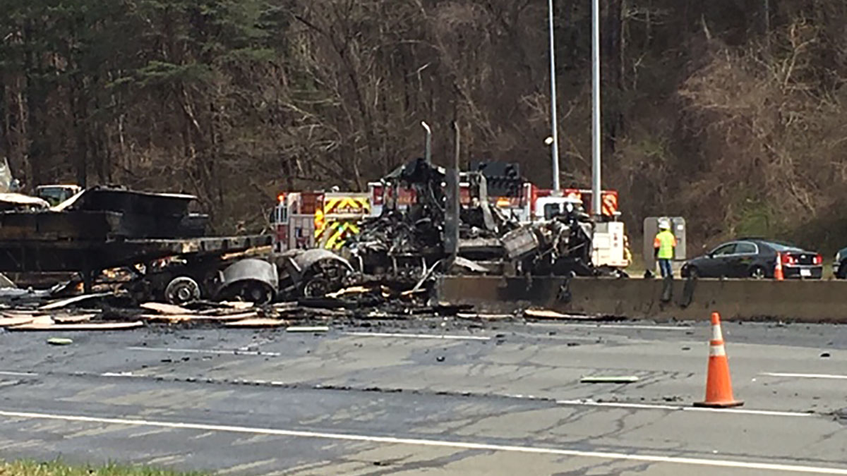 Capital Beltway Reopens After Fiery Truck Crash In Fairfax County ...