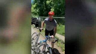 A man recorded assaulting a man on the Capital Crescent Trail.