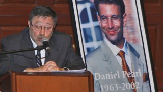 In this April 15, 2007, file photo, Dr. Judea Pearl, father of American journalist Daniel Pearl, who was killed by terrorists in 2002, speaks in Miami Beach, Florida. A Pakistani court on Thursday, December 24, 2020, ordered a British Pakistani man found guilty of the kidnapping and murder of the Wall Street Journal journalist be freed.