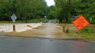 a flooded road