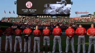 Los Angeles Angels Moment of Silence - Tyler Skaggs #45