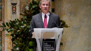 Chief Justice of the United States John G. Roberts, Jr. speaks onstage during A Conversation With Chief Justice Of The United States John G. Roberts, Jr. at Temple Emanu-El on Sept. 24, 2019 in New York City.