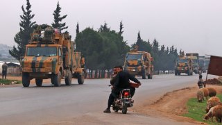 Turkish military convoy in Syria