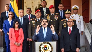 Venezuelan President Nicolas Maduro speaks during a press conference