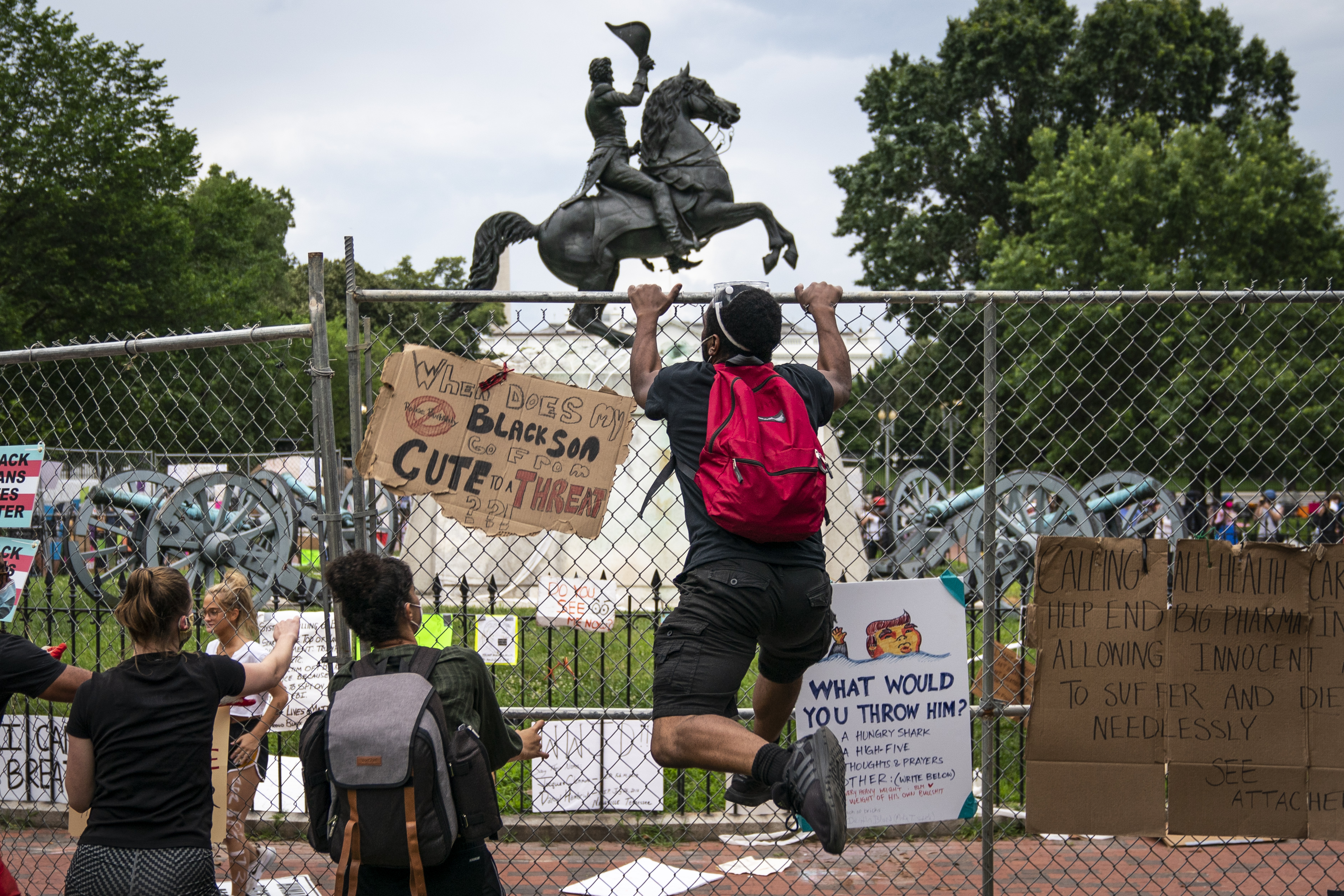 Protesters and Police Clash Over Andrew Jackson Statue Near White House