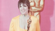 (Original Caption) 3/27/1973-Hollywood, CA- Liza Minnelli holds Oscar she won as "Best Actress of 1972" for "Cabaret" at the Academy Awards Ceremony here.