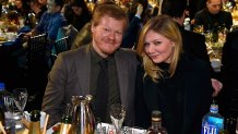 In this Feb. 25, 2017, file photo, actors Jesse Plemons (L) and Kirsten Dunst attend the 2017 Film Independent Spirit Awards at the Santa Monica Pier in Santa Monica, California.