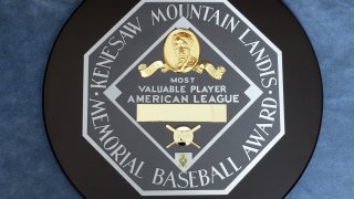 The Kenesaw Mountain Landis Memorial Baseball Award presented to the American League Most Valubale Player photographed at the Major League Baseball offices on November 8, 2006 in New York, New York.