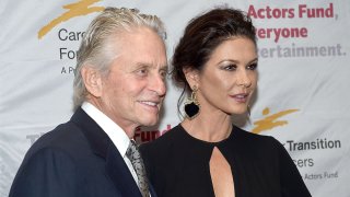 In this file photo, Michael Douglas and Catherine Zeta-Jones attend The Actor's Fund Career Transition For Dancers 2017 Jubilee Gala at Marriott Marquis Hotel on November 1, 2017 in New York City.