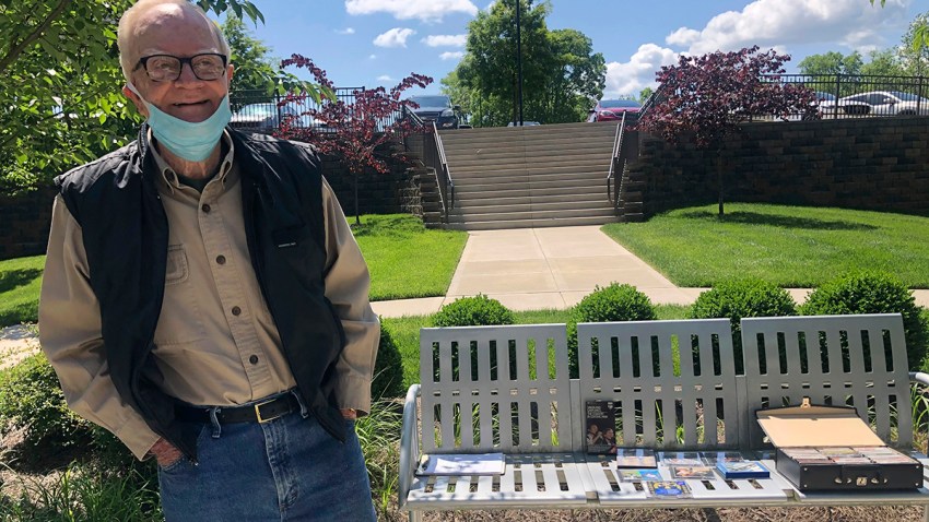 Retiree Bob Coleman poses for a portrait, May 7, 2020, in Franklin, Tenn. Coleman is one of several retirees who have turned into DJs for a new online radio hour known as “Radio Recliner.”