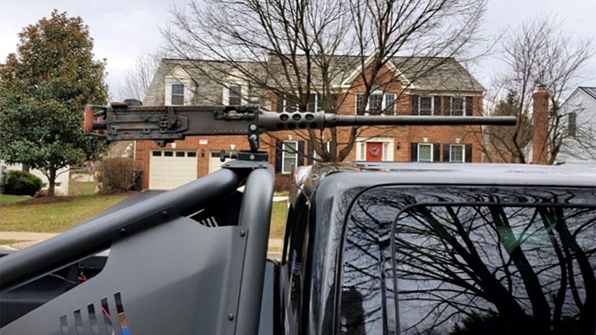 Machine Gun Driveby Man Parks Truck With Replica Machine Gun in Front of Va. House, Wakes ...