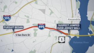 Northern Virginia car chase map