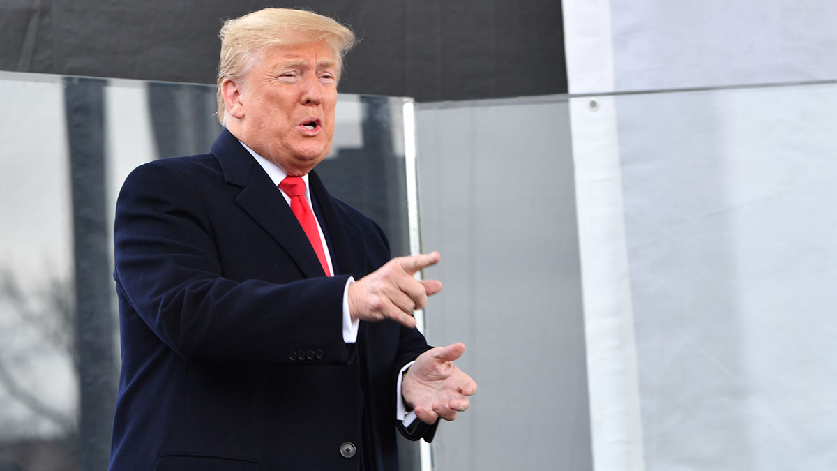 US President Donald Trump arrives to speak at the 47th annual “March for Life” in Washington, DC, on January 24, 2020. – Trump is the first US president to address in person the country’s biggest annual gathering of anti-abortion campaigners. (Photo by Nicholas Kamm / AFP) (Photo by NICHOLAS KAMM/AFP via Getty Images)