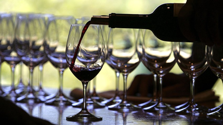 Wine Glasses Pouring