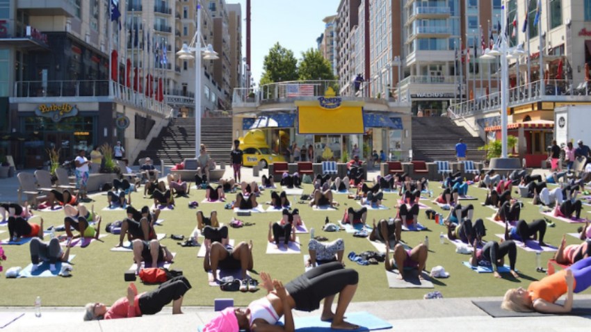 Yoga at National Harbor