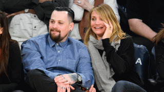 Benji Madden and Cameron Diaz attend a game between the Washington Wizards and Los Angeles Lakers at Staples Center on Jan. 27, 2015, in Los Angeles.