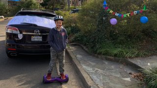 A neighborhood in Alexandria celebrated Owen Wiser's 10th birthday at a social distance after his birthday party was canceled as a result of the coronavirus outbreak.