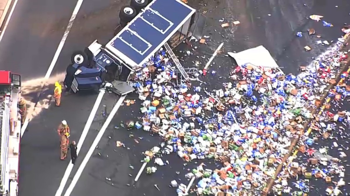 Alcohol Delivery Truck Overturns in Montgomery County, Trapping Driver NBC4 Washington