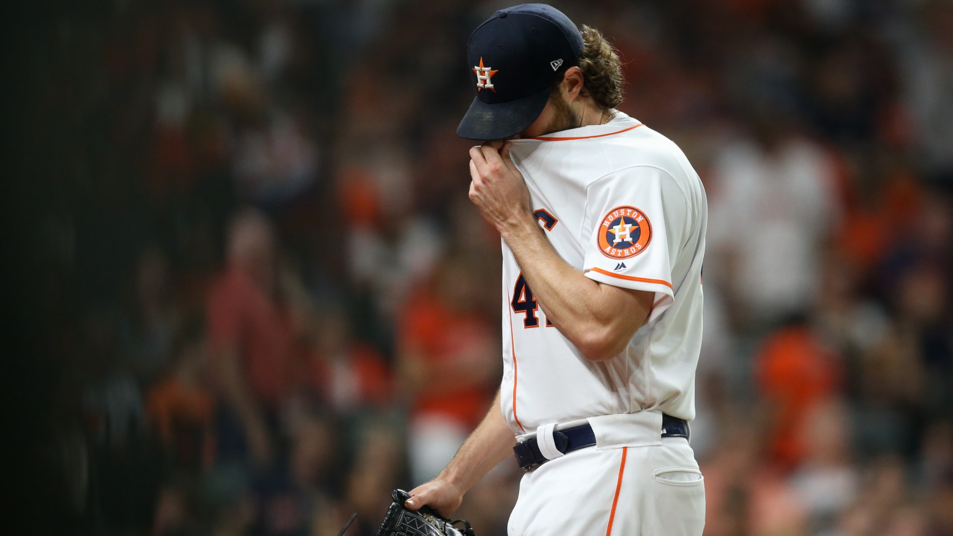 Download Gerrit Cole Holding A Baseball Wallpaper