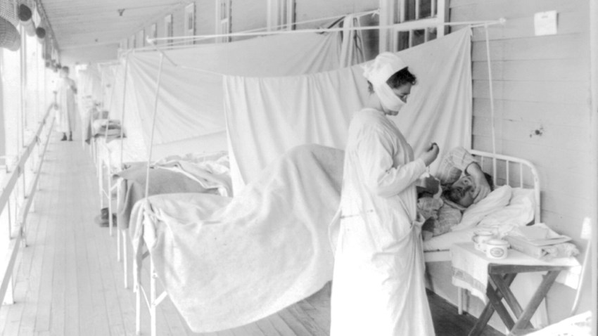 MI SPANISH FLU Health Department Studio Photo 8x12 1918 25 April Escanaba