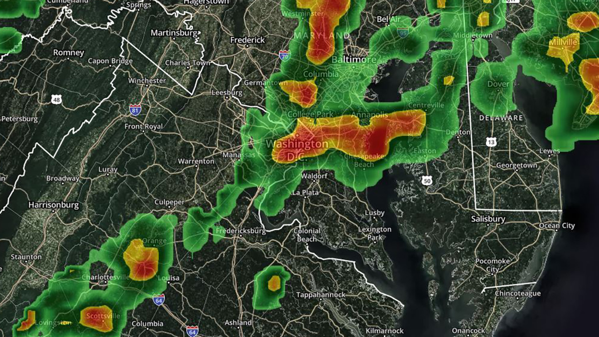 Thunderstorms Bringing Strong Winds To Dc Area Flash Floods Possible