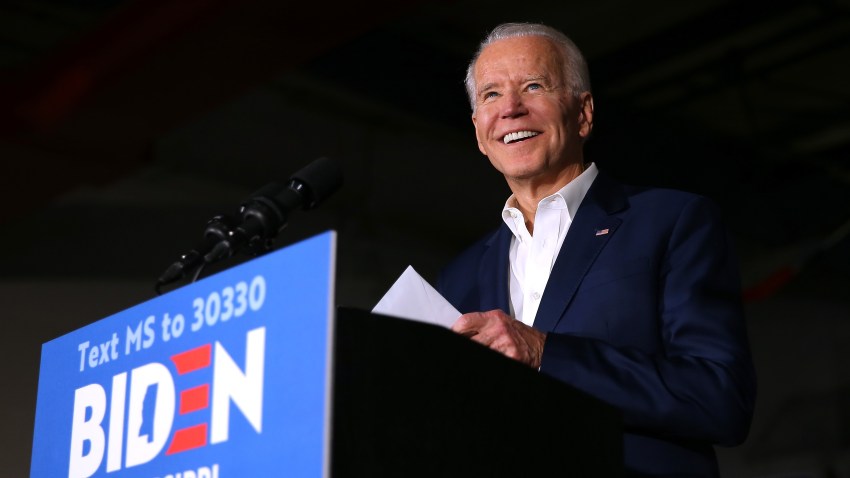 In this March 8, 2020, file photo, Democratic presidential candidate former Vice President Joe Biden speaks at a campaign event at Tougaloo College in Tougaloo, Mississippi.