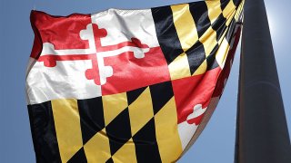Maryland flag waves in the wind