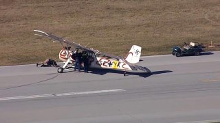 small plane painted with Nazi symbols