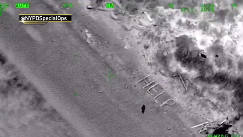 footage of stranded kayaker on island