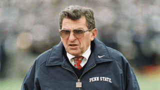 Penn State coach Joe Paterno paces the sideline