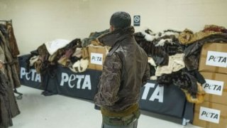 PETA handed over 200 donated fur coats to a homeless shelter in D.C. on Jan. 8, 2020.