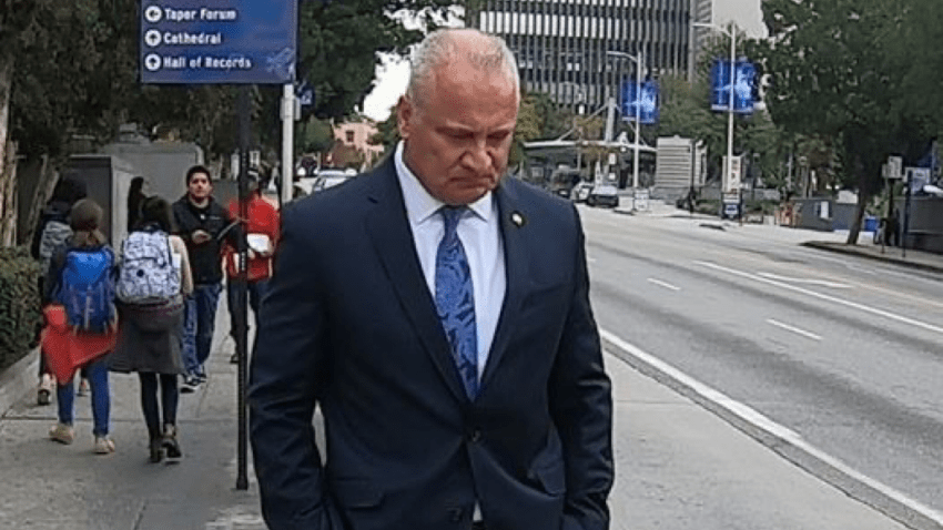 Danny Reedy, a former Los Angeles police officer, leaves an LA courtroom on Dec. 21, 2018.