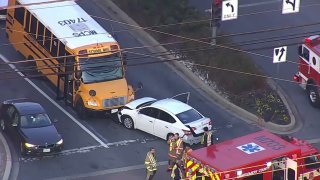 a crash involving a school bus and a car