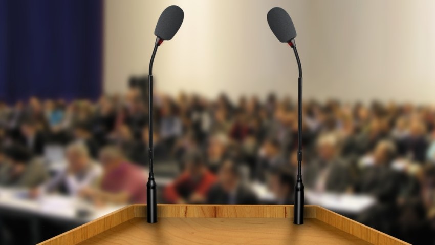 generic political debate podium