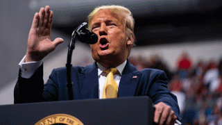 In this Feb. 20, 2020 file photo, President Donald Trump speaks during a campaign rally at The Broadmoor World Arena, in Colorado Springs, Colo.