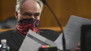 Sen. Tim Kaine with face mask