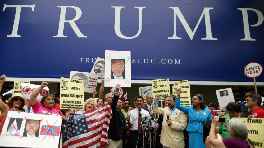 trump sign protest