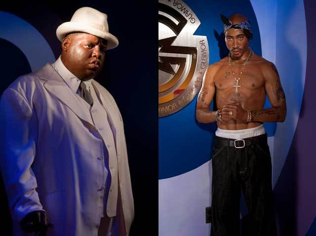 Tupac Shakur and Biggie Smalls in wax