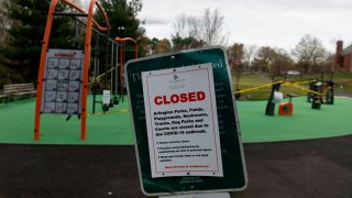 Park closed due to coronavirus in Arlington, Virginia