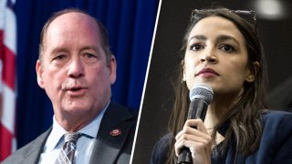 Florida GOP Rep. Ted Yoho (left) and Rep. Alexandria Ocasio-Cortez (right).