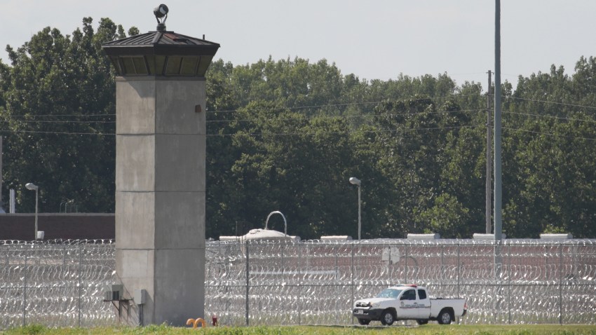 In this July 25, 2019, file photo, a truck is used to patrol the grounds of the Federal Correctional Complex Terre Haute in Terre Haute, Indiana.