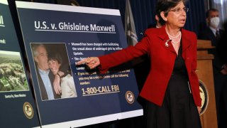 Audrey Strauss points to photo of Ghislaine Maxwell
