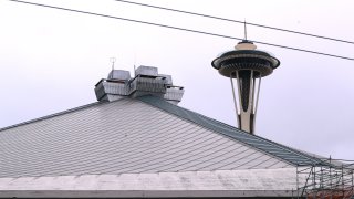 A general view of Climate Change Arena as it undergoes construction to prepare for the 2021 NHL season on July 23, 2020 in Seattle, Washington