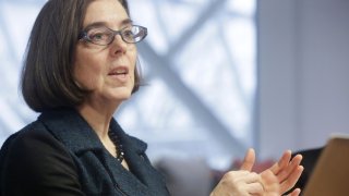 Kate Brown, governor of Oregon, speaks