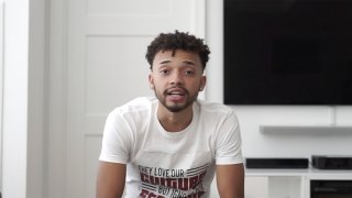 This screen grab provided by Maxwell Pearce shows Pearce on a YouTube video posted on Saturday, Aug. 15, 2020. Pearce, a Black member of the Harlem Globetrotters, says two white news anchors threw fruit, including a banana, at him while he was performing basketball tricks on an Alabama news show earlier in the year.