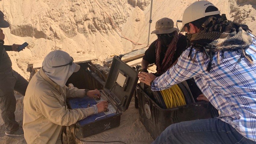 In this undated photo provided by U.S. Immigration and Customs Enforcement, excavation work continues at a site of an incomplete tunnel intended for smuggling, found stretching from Arizona to Mexico.