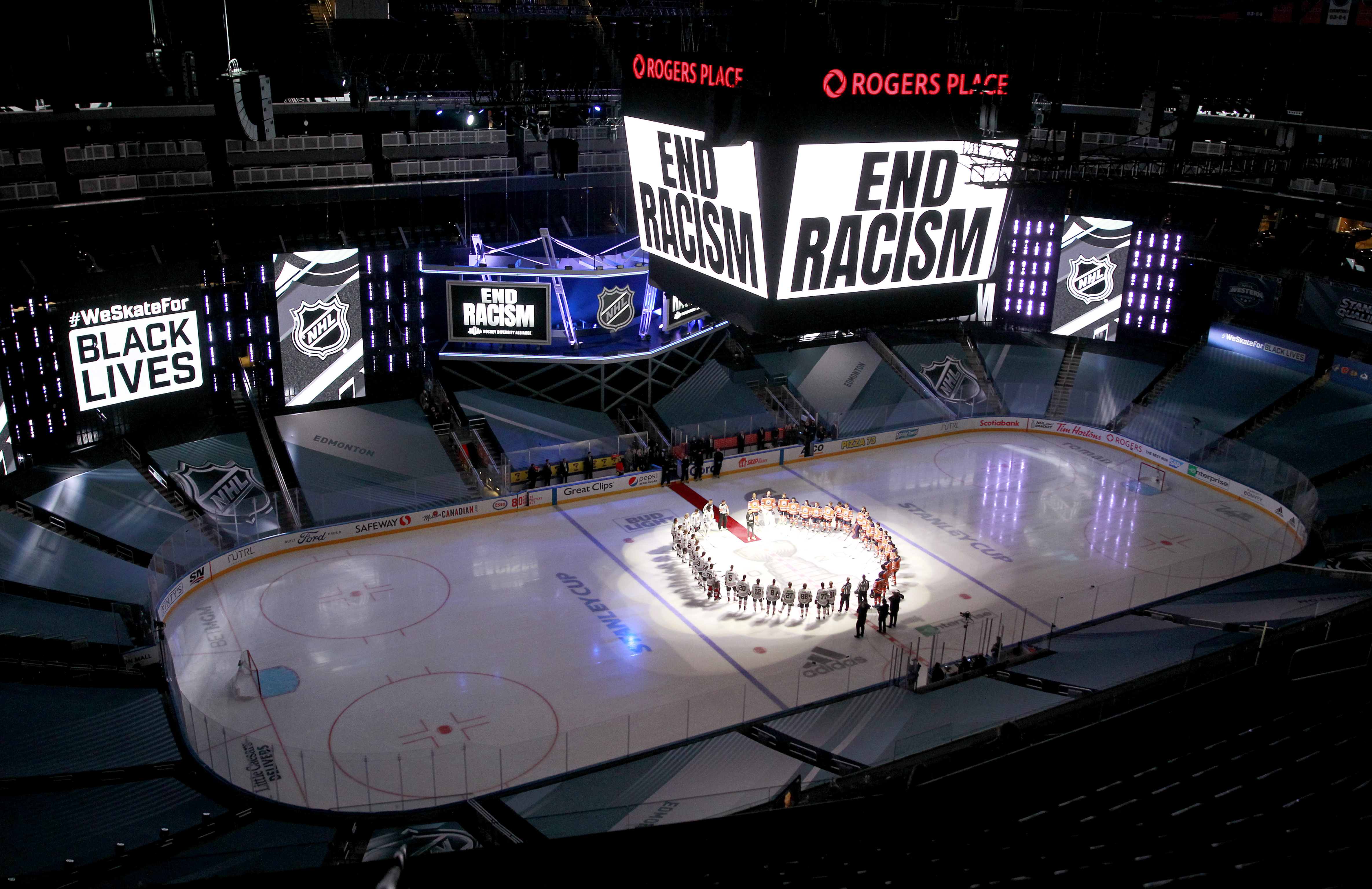 NHL Fans Kneel for Black Lives Matter After Players Stood for Anthem